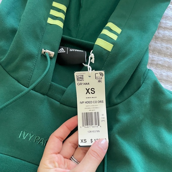 NWT Ivy Park x Adidas Green Hoodie Dress XS - Picture 5 of 6